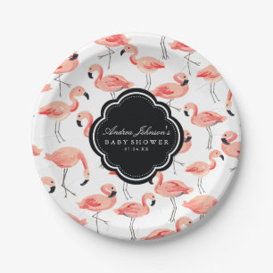 Flamingo Baby shower Papieren Bordje