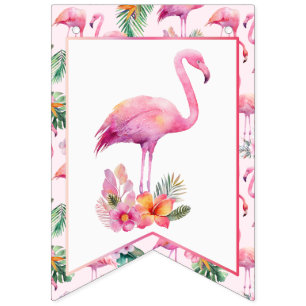 Flamingo Baby shower Roze Tropisch Welkom Vlaggetjes