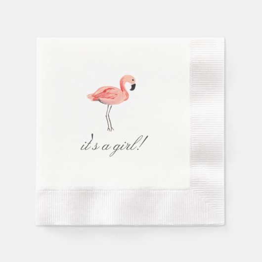 Flamingo Baby shower Servetten (Voorkant)
