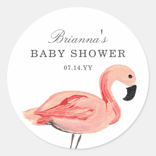 Flamingo Baby shower Stickers (Voorkant)
