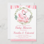 Flamingo Baby shower Uitnodiging (Voorkant)