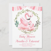 Flamingo Baby shower Uitnodiging (Voorkant)