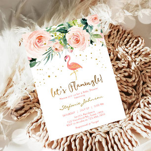 Flamingo baby shower uitnodiging laten we het doen