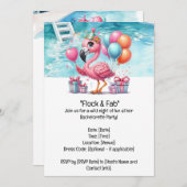 Flamingo Bachelorette feest Kaart (Voorkant / Achterkant)