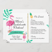 Flamingo Bachelorette Weekend Uitnodiging (Voorkant / Achterkant)