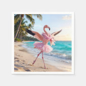 Flamingo Ballerina In a Pink Tutu On the Beach Servet (Voorkant)