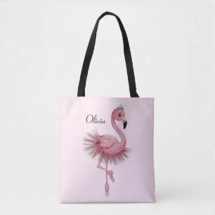 Flamingo Ballet Dancer gepersonaliseerd Draagtas