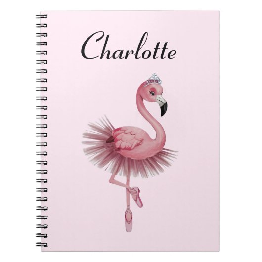 Flamingo Ballet Dancer gepersonaliseerd Notitieboek (Voorkant)