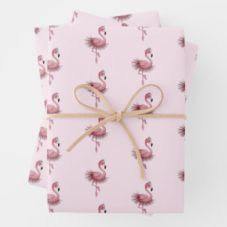 Flamingo Ballet Dancer Inpakpapier Vel