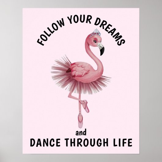 Flamingo Ballet Dancer Poster (Voorkant)