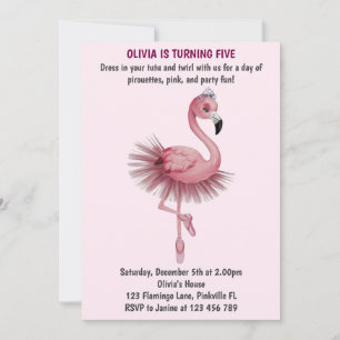 Flamingo Ballet Danser Verjaardag Kaart