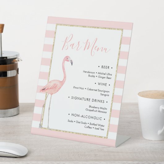 Flamingo Bar Menu Pedestal Sign Reclamebord Met Voetstuk (Insitu)