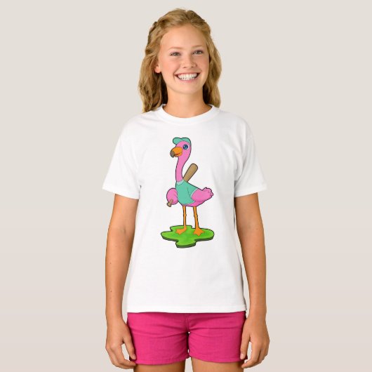 Flamingo Baseball Bat T-shirt (Voorkant volledig)
