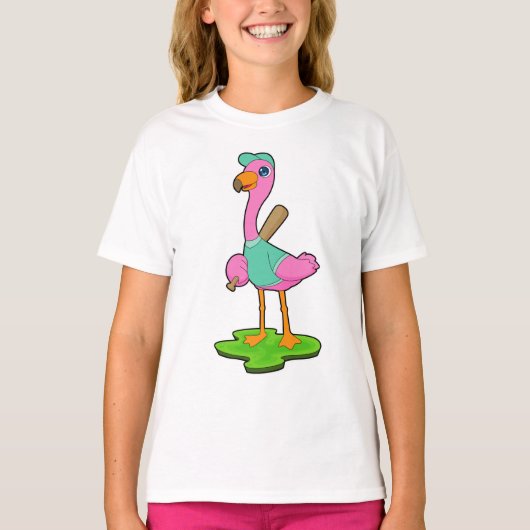 Flamingo Baseball Bat T-shirt (Voorkant)