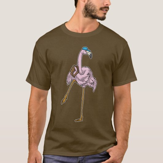 Flamingo Baseball handschoen T-shirt (Voorkant)