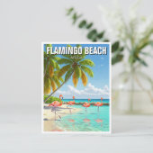Flamingo Beach op Aruba Reizen Briefkaart (Staand voorkant)