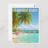 Flamingo Beach op Aruba Reizen Briefkaart (Voorkant / Achterkant)