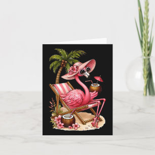 Flamingo Beach Palm Tree Schattigee Flamingo Summe Kaart