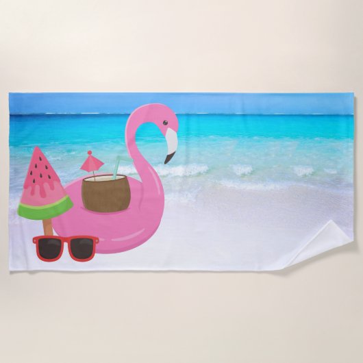 Flamingo Beach Towel Strandlaken (Voorkant)