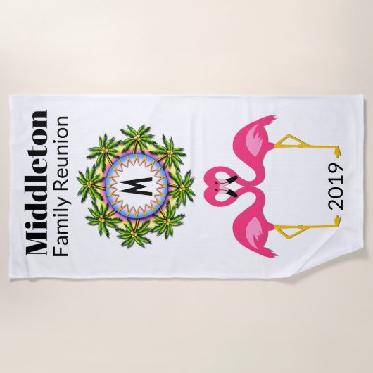 Flamingo Beach Towel Strandlaken (Voorkant)