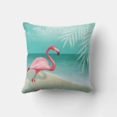 Flamingo Beach Wedding | aqua Kussen (Achterkant)