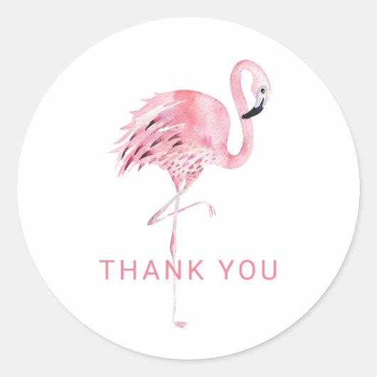 Flamingo bedank je favor sticker (Voorkant)