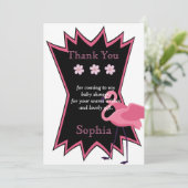 Flamingo bedankt kaart (Staand voorkant)