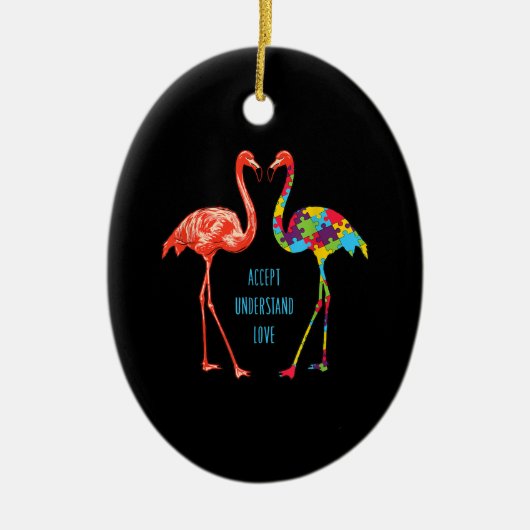 Flamingo | Begrijp liefdesautisme Flamingo Keramisch Ornament (Voorkant)
