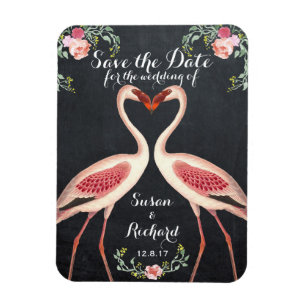 Flamingo bewaart de datum krijtbord magneet