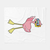 Flamingo bij duiken met Snorkel Fleece Deken (Voorkant (Horizontaal))