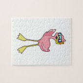 Flamingo bij duiken met Snorkel Legpuzzel (Horizontaal)