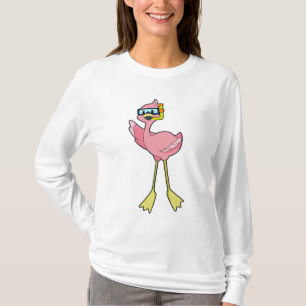 Flamingo bij duiken met Snorkel T-shirt