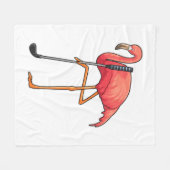 Flamingo bij Golf met Golfclub Fleece Deken (Voorkant (Horizontaal))
