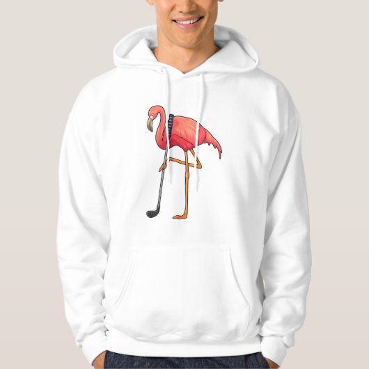 Flamingo bij Golf met Golfclub Hoodie (Voorkant)