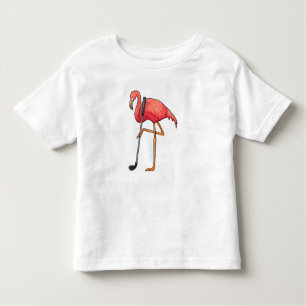 Flamingo bij Golf met Golfclub Kinder Shirts
