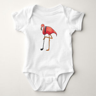 Flamingo bij Golf met Golfclub Romper