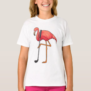 Flamingo bij Golf met Golfclub T-shirt