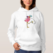 Flamingo bij Muziek met Hoofdtelefoon Hoodie (Voorkant)