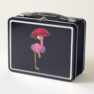 Flamingo bij Raining met Umbrella