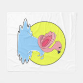 Flamingo bij Surfing op Water Fleece Deken (Voorkant (Horizontaal))