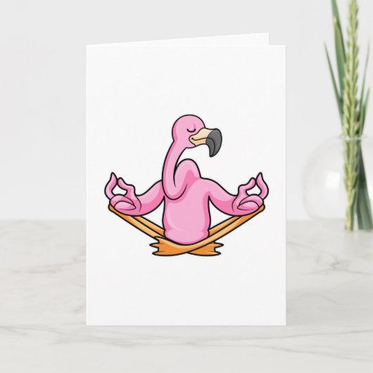 Flamingo bij yoga in kruisbeen kaart (Voorkant)