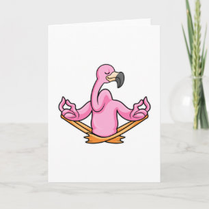 Flamingo bij yoga in kruisbeen kaart