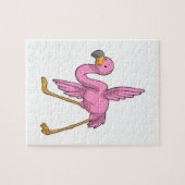 Flamingo bij Yoga Stretching Legpuzzel (Horizontaal)