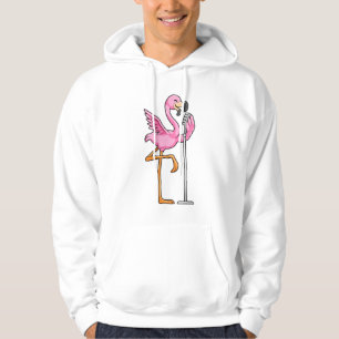 Flamingo bij Zingen met Microfoon Hoodie