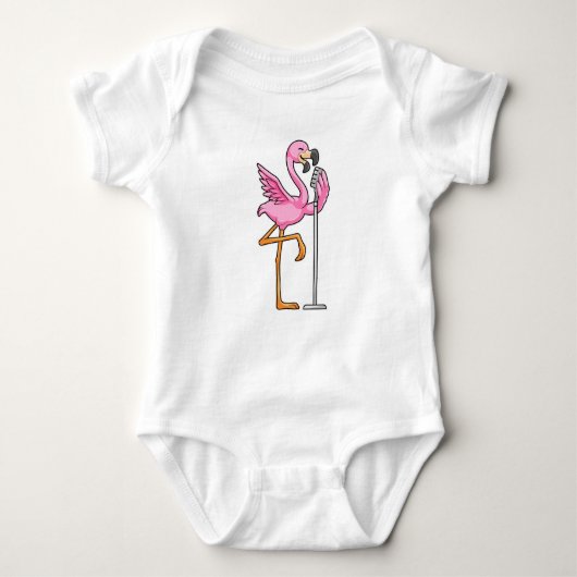 Flamingo bij Zingen met Microfoon Romper (Voorkant)