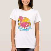 Flamingo bij zwemmen met Lifebuoy T-shirt (Voorkant)
