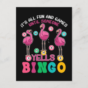 Flamingo Bingo Funny Briefkaart