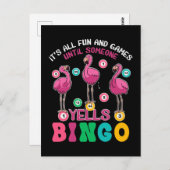 Flamingo Bingo Funny Briefkaart (Voorkant / Achterkant)