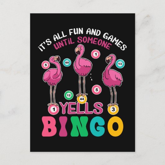 Flamingo Bingo Funny Briefkaart (Voorkant)