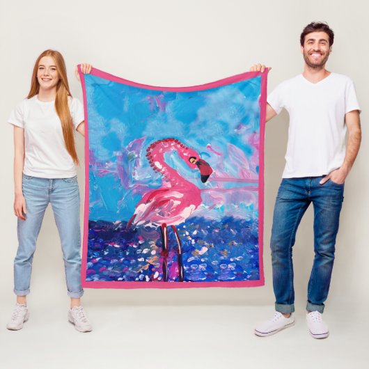Flamingo Bird Fleece Deken (In situ)
